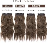AliLeader 20 Inch Clip In Hair Extensions 4Pcs Medium Brown Synthetic Curly Wavy view 2