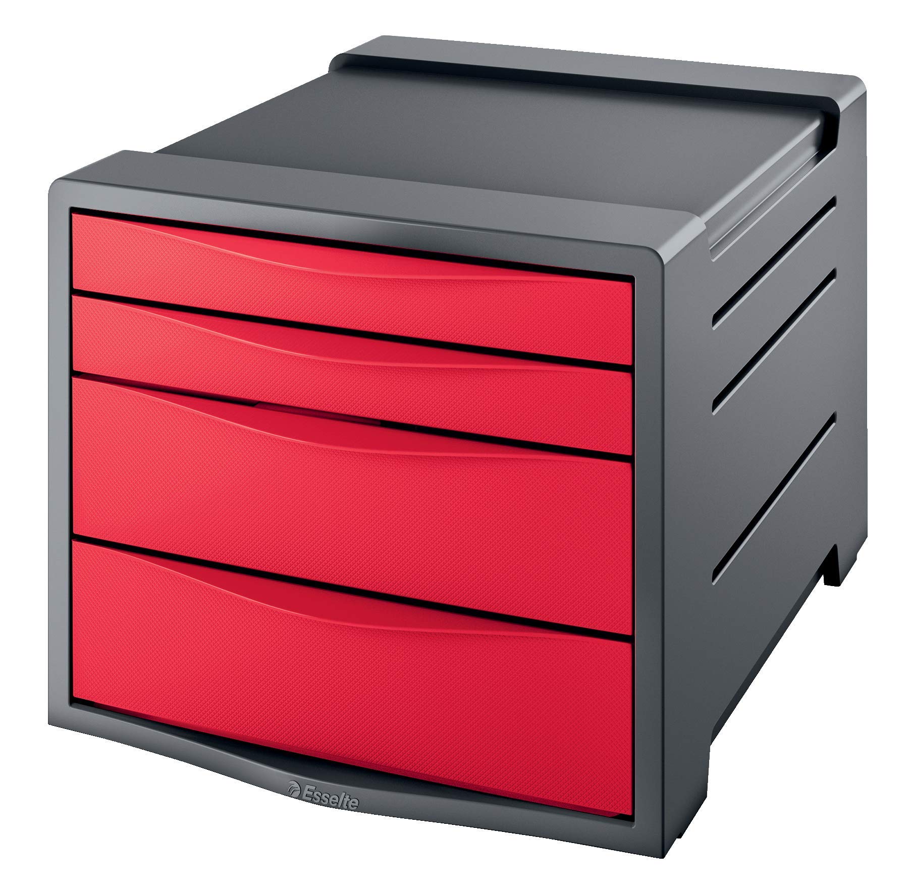 Esselte 4 Europost Drawer Cabinet, Organiser, Vivida Range, Red