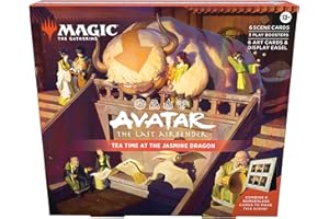 Magic: The Gathering | Avatar: The Last Airbender Scene Box 2 - Tea Time at The Jasmine Dragon | 6 Foil Borderless Scene Cards, 6 Art Cards, 3 Play Boosters + Display Easel