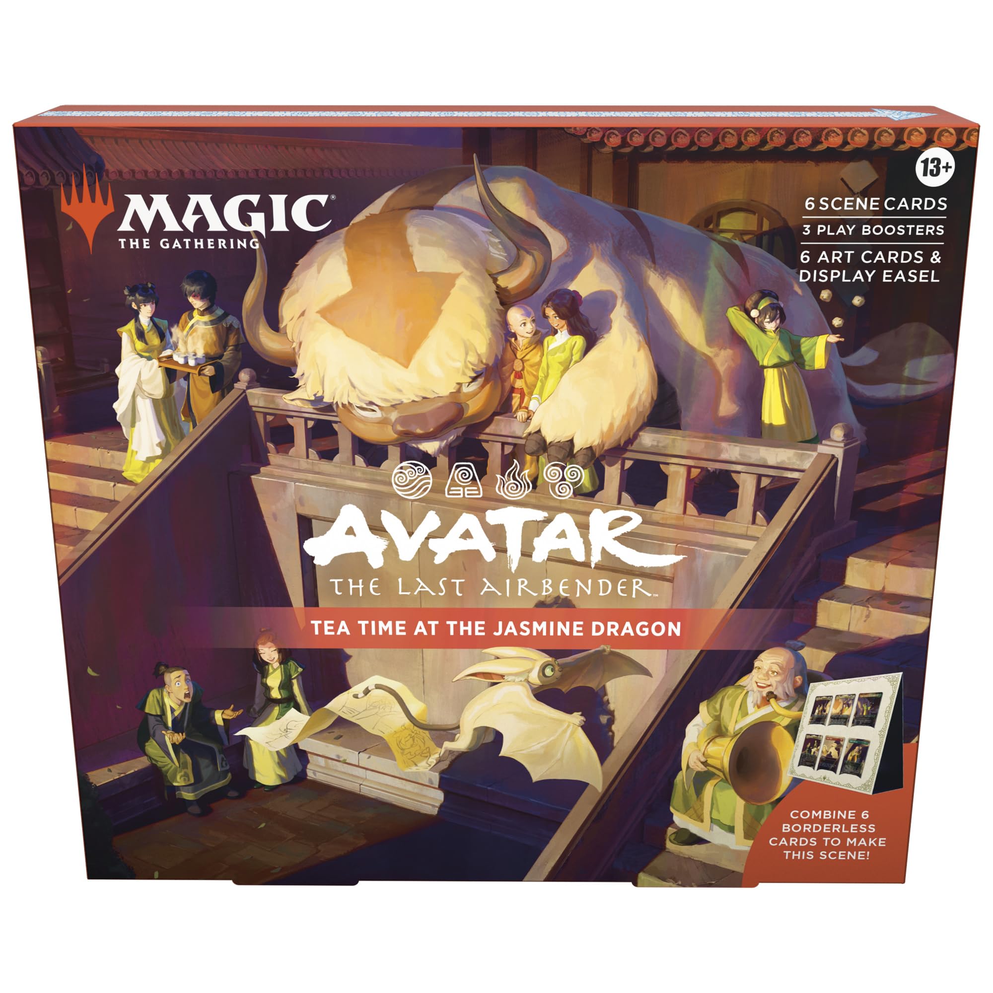 Photo 1 of Magic: The Gathering | Avatar: The Last Airbender Scene Box 2 - Tea Time at The Jasmine Dragon | 6 Foil Borderless Scene Cards, 6 Art Cards, 3 Play Boosters + Display Easel