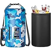 Smasrob 30L Waterproof Dry Bag with 20L Detachable Cooler, Dry Bag Cooler Backpack with Phone Pocket and Bottle Pouch, Suitable for Kayaking, Boating, Camping and Water Activities