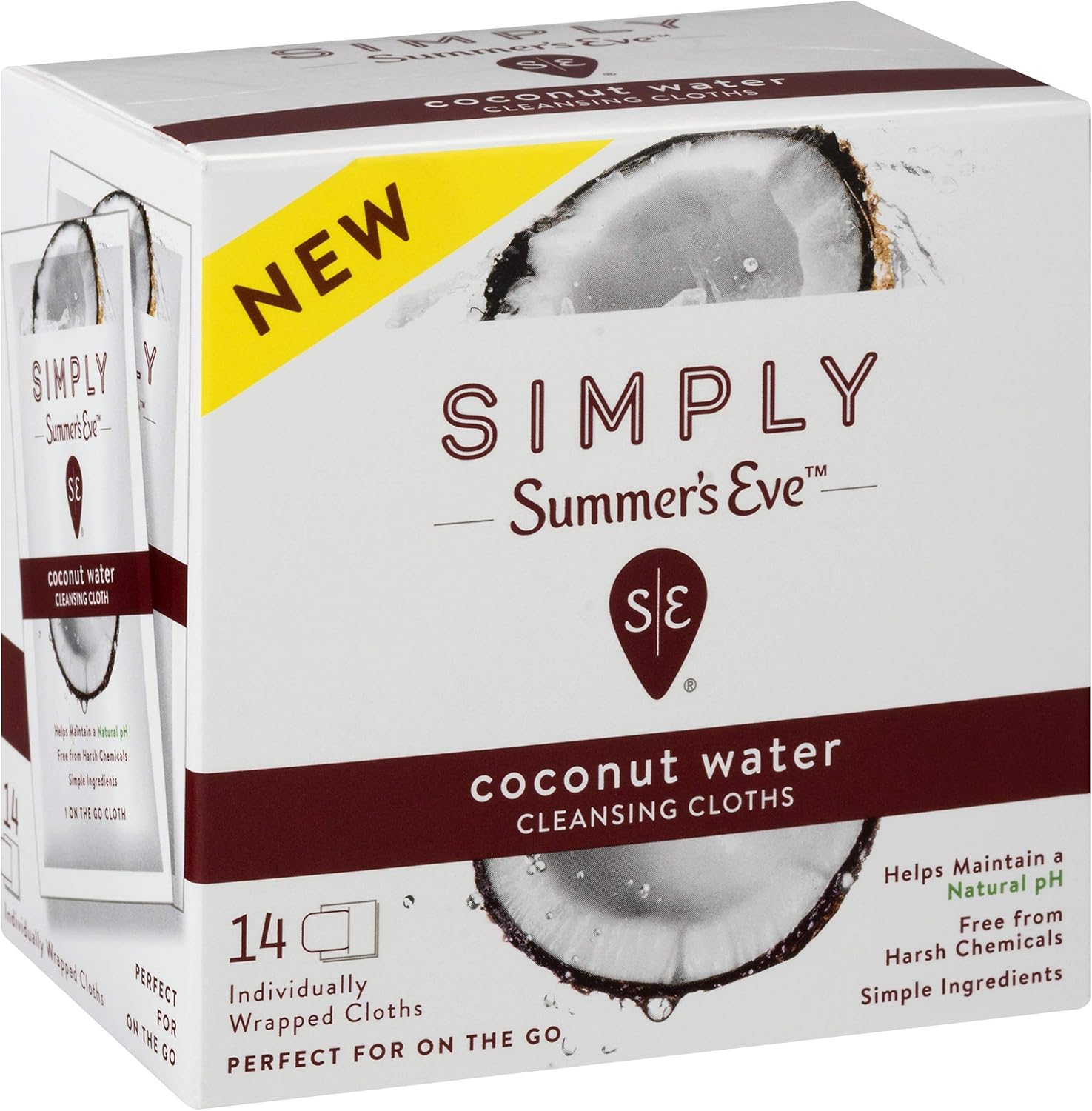 Summer's Eve Simply Cloths | Coconut Water | 24Count | Pack of 1 | pH Balanced, Free from Harsh Chemicals & Dyes: Health & Personal Care