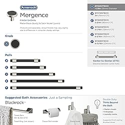 Amerock | Cabinet Knob | Matte Black/Satin Nickel