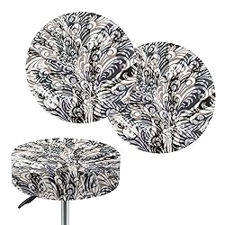 LJMKZJN Bohemian Print Stool Covers Round, 2 Packs