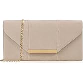 Dexmay Women Faux Suede Envelope Clutch Purse Evening Velvet Handbag Foldover Shoulder Crossbody Bag