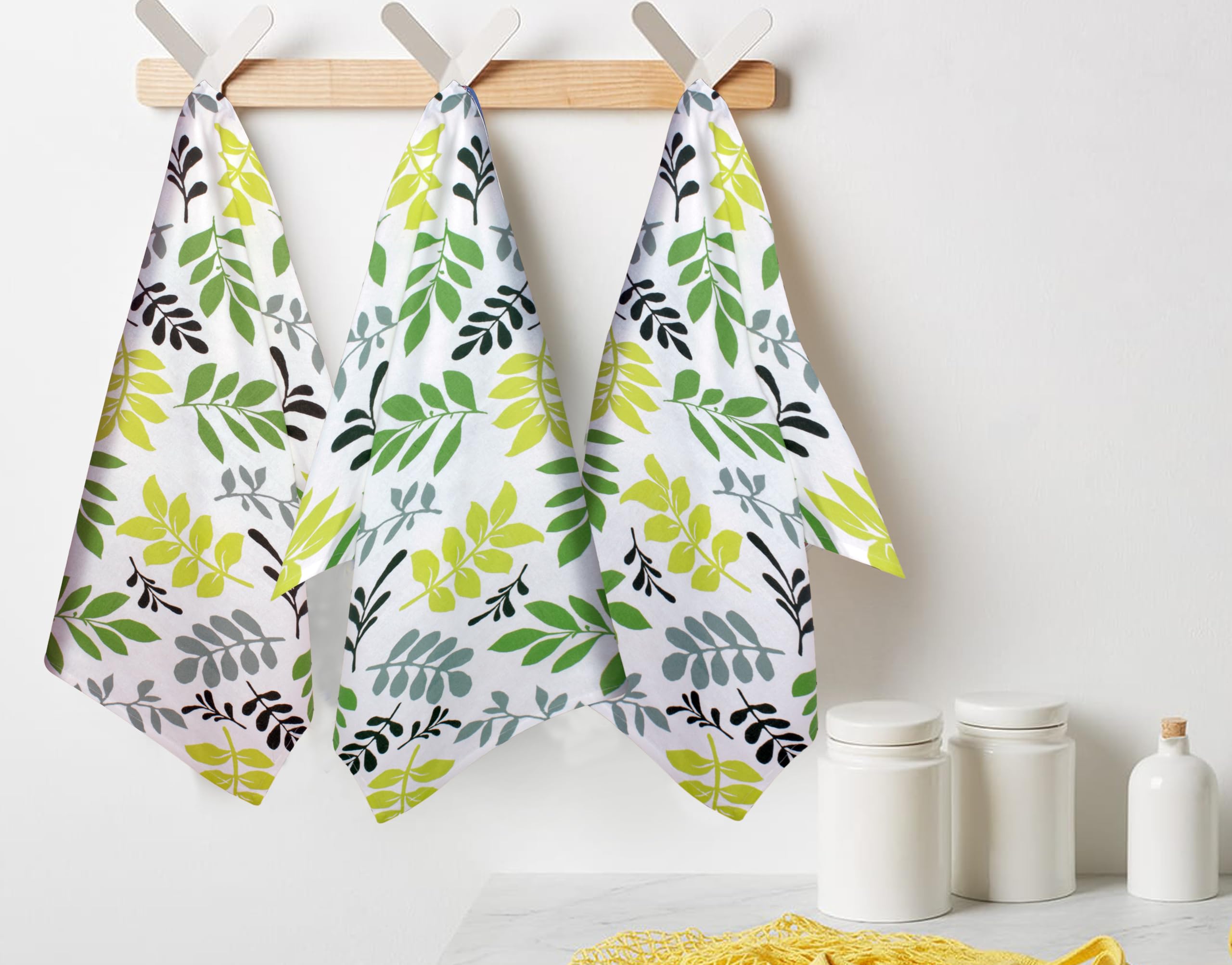 FINGERCRAFT Kitchen Dish Towels, 100% Natural Cotton, Set of 6 Multi-Purpose Kitchen Towels, Very Soft, Highly Absorbent, Tea Towels for Kitchen Décor 20X30 (Fallen leaves)