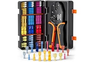 SOMELINE Heat Shrink Connector Crimp Tool Kit, 22-10 AWG Ratchet Crimping Pliers, with 18 Size Marine Grade Heat Shrink Disconnect Terminals and Nylon Disconnect Terminals, Wire Crimping Tool