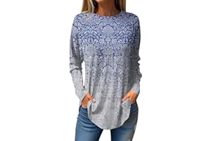 GOFULY Shirts for Women Dressy Casual Fall Solid Tunic Tops Blouses Casual Long Sleeve Sexy Tops Winter Crew Neck Sweatshirts