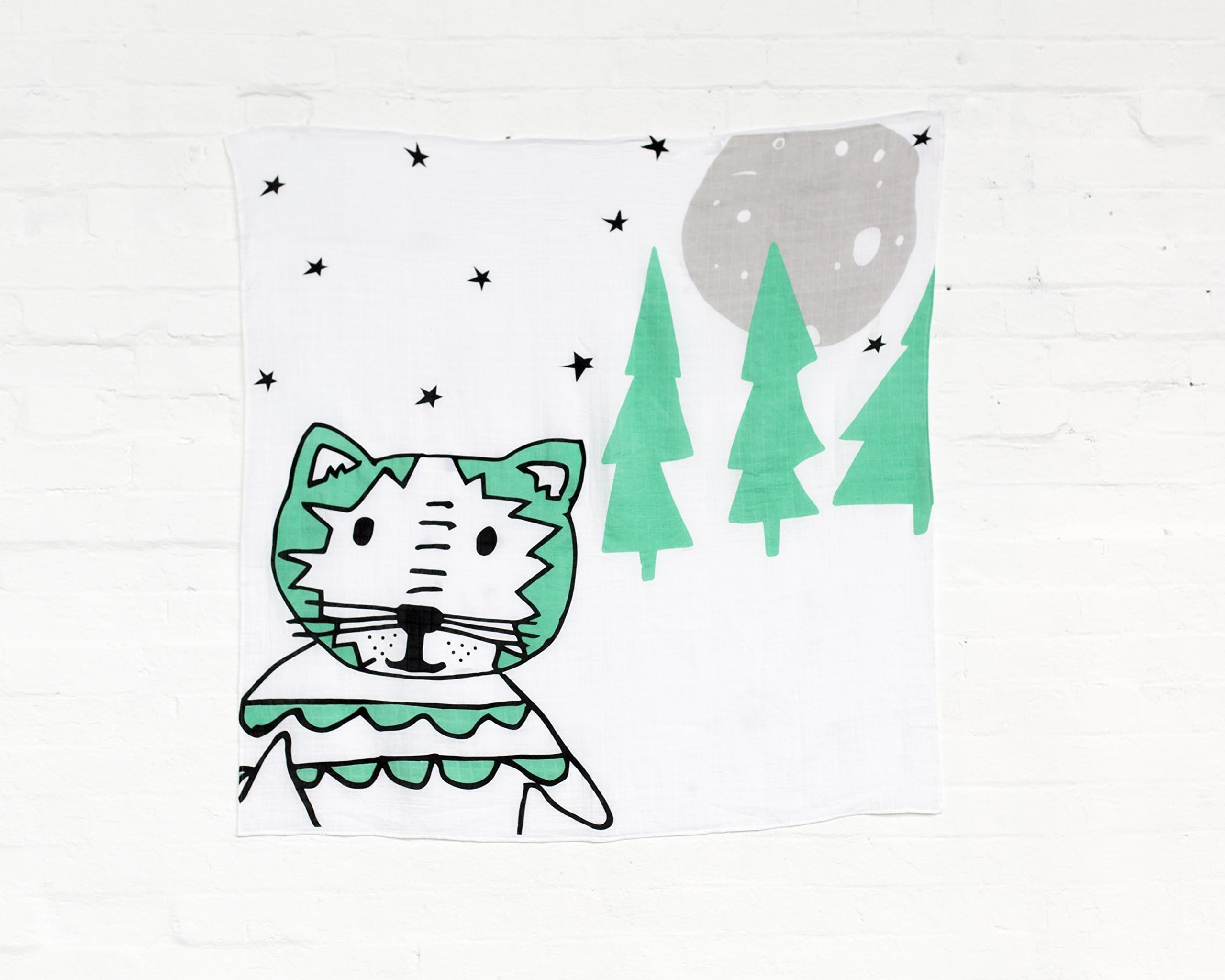 Kippins organic cotton muslin swaddle blanket: Dash Kippin the Tiger