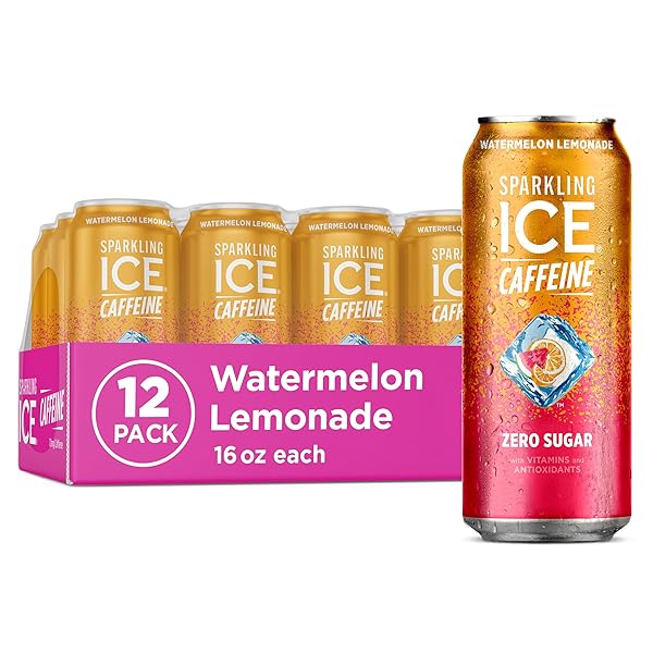 SPARKLING ICE CAFFEINE WATERMELON LEMONADE SPARKLING WATER WITH...