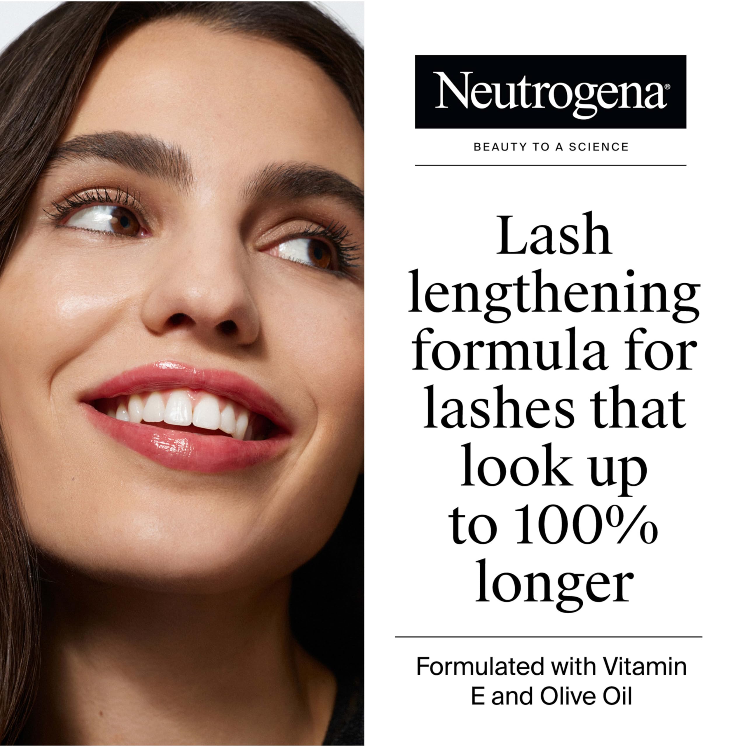 Neutrogena Healthy Lengths Mascara - with Vitamin E & Olive Oil, Lengthening Formula Extends the Look of Your Lashes up to 100% without Clumping, Flaking or Smudging, Carbon Black 0.21 oz
