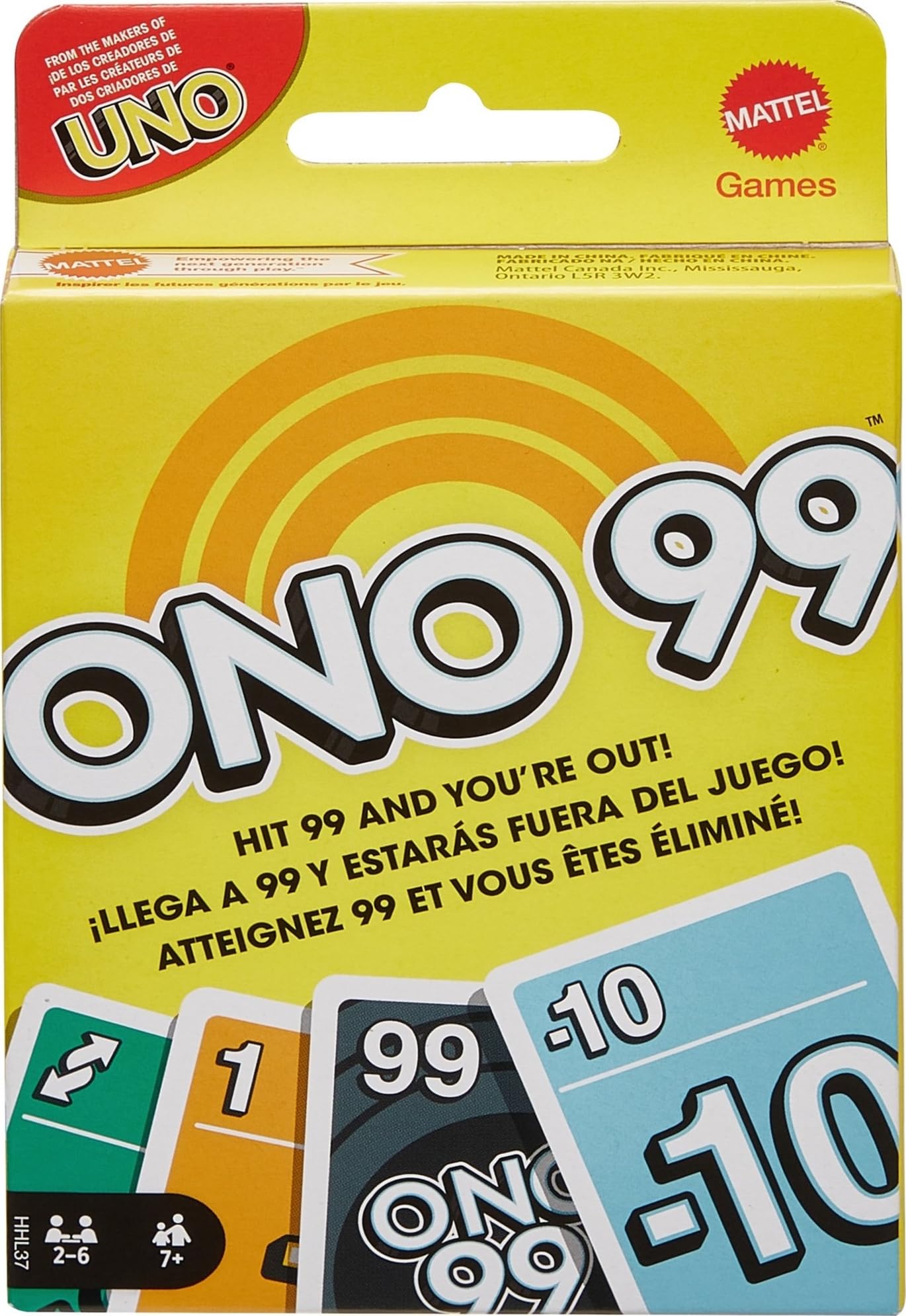Mattel Games ONO 99 Card Game from The Makers of