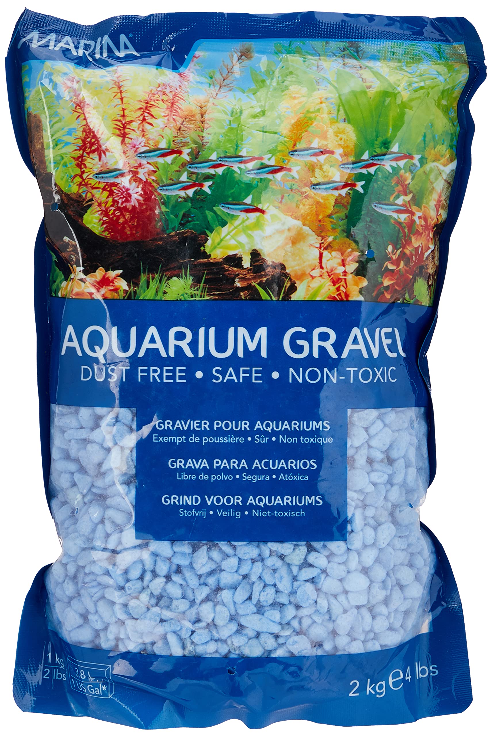 Marina Decorative Aquarium Surf Gravel, 2 Kg, Blue