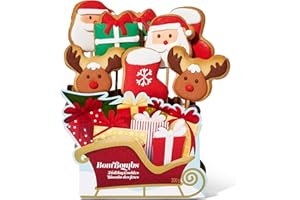 BomBombs, Christmas Cookie Bouquet, Individually Wrapped Sugar Cookies on Sticks & Sleigh Shaped Display Tray, Perfect for Ho