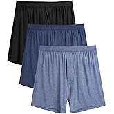 DAVID ARCHY Mens Boxers Soft Rayon Made from Bamboo Boxers for Men Pack Loose Underwear Cooling Mens Boxer Shorts
