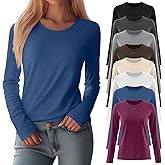 Oakgarden 8 Pack Womens Long Sleeve Shirts Casual Basic Tops Crew Neck Undershirts Stretch Layering Tee Shirts 2026 Fashion