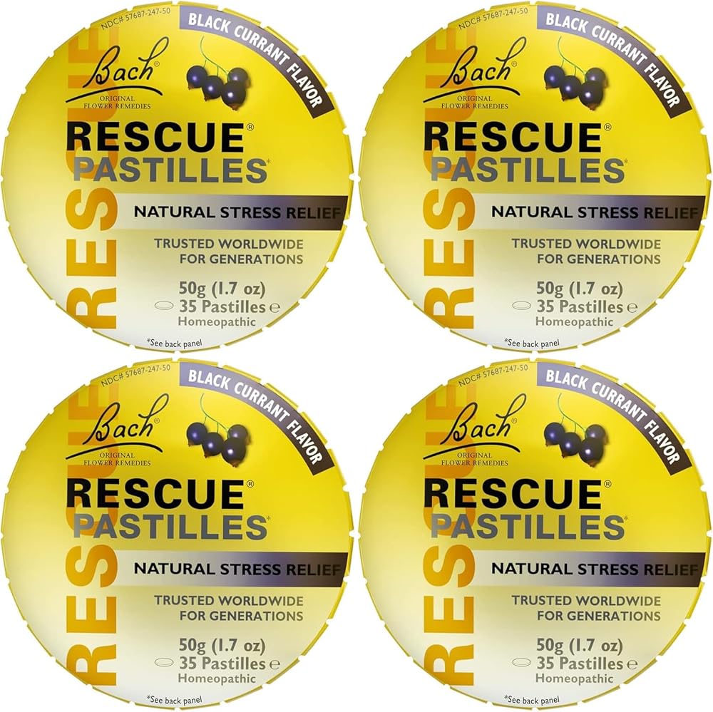 RESCUE Bach Flower Remedies Rescue Remedy Pastilles Black Currant 50 Grams