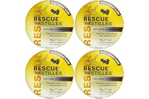 Bach Flower Essences Rescue Remedy Pastilles, Black Currant,1.7 Ounce, 4 Count
