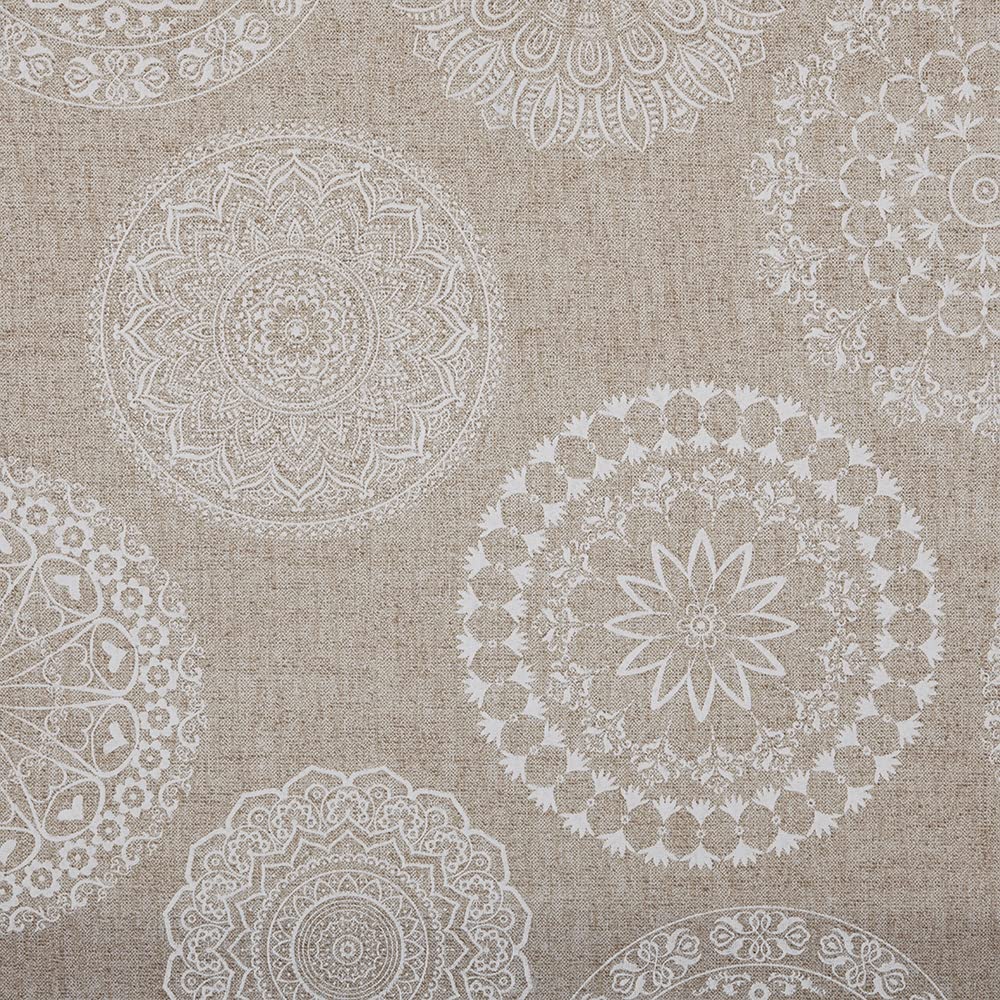 Kt KILOtela - Printed Canvas Duck Fabric, Upholstering Furniture, Headboards, Accent Pillows, Handbags, Tote Bags, Aprons, Draperies, 300 cm Length x 280 cm Width, Mandalas Tattoo, Beige ─ 3 metre — image 1
