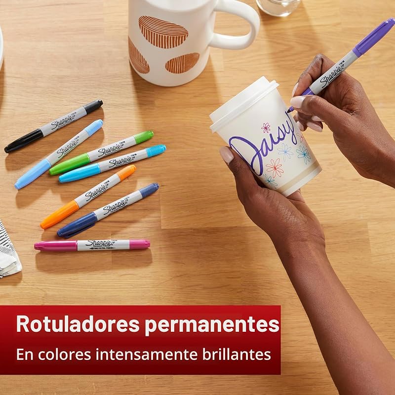Marcador Permanente de Duas Pontas | Dicas Finas e Ultrafinas | Cor Preto | Caixa de 12 marcadores | Material escolar ideal