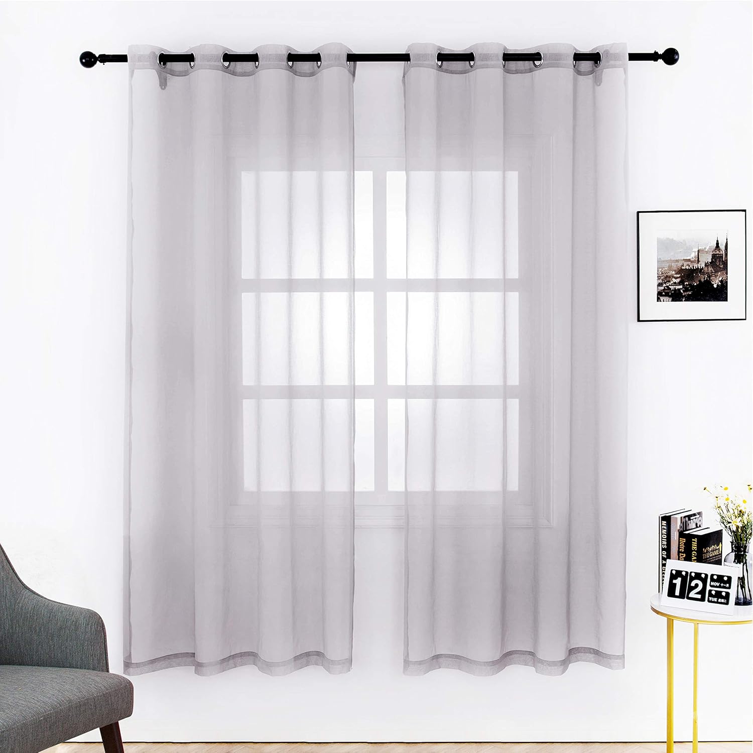 Best living room curtains 2 panel sets sheer