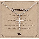 Kivosliviz Gift for Grandma Birthday from Grandson Grandkids Granddaughter Cross Grandma to be Necklace