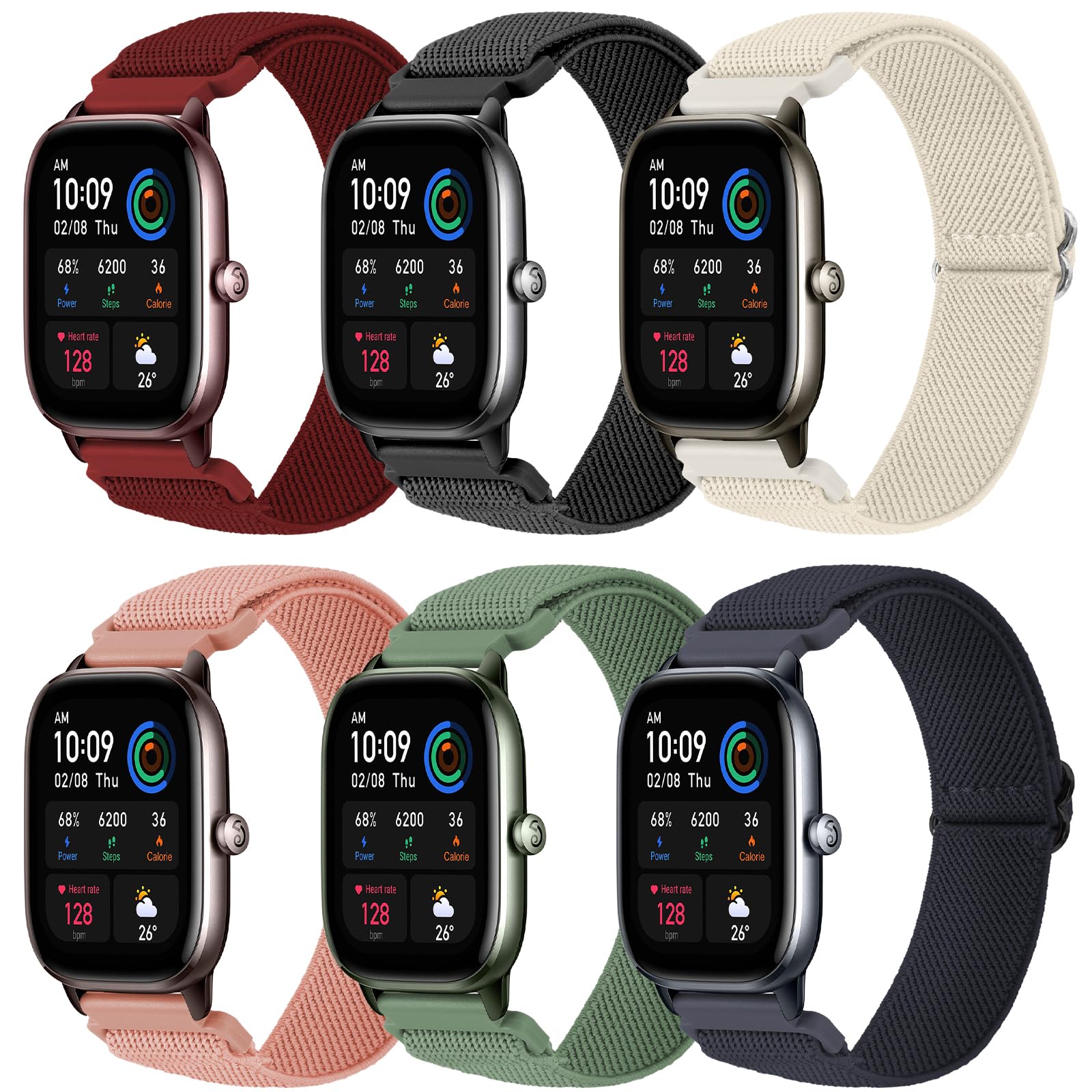 Strap Compatible with Amazfit GTS, 20 mm Nylon Sports Strap Watch Replacement Strap for Amazfit GTS 2 Mini, Amazfit GTS 2, GTS 2e, GTS 3, Amazfit Bip, Amazfit Bip U, Amazfit Bip U Pro, Amazfit GTR 42