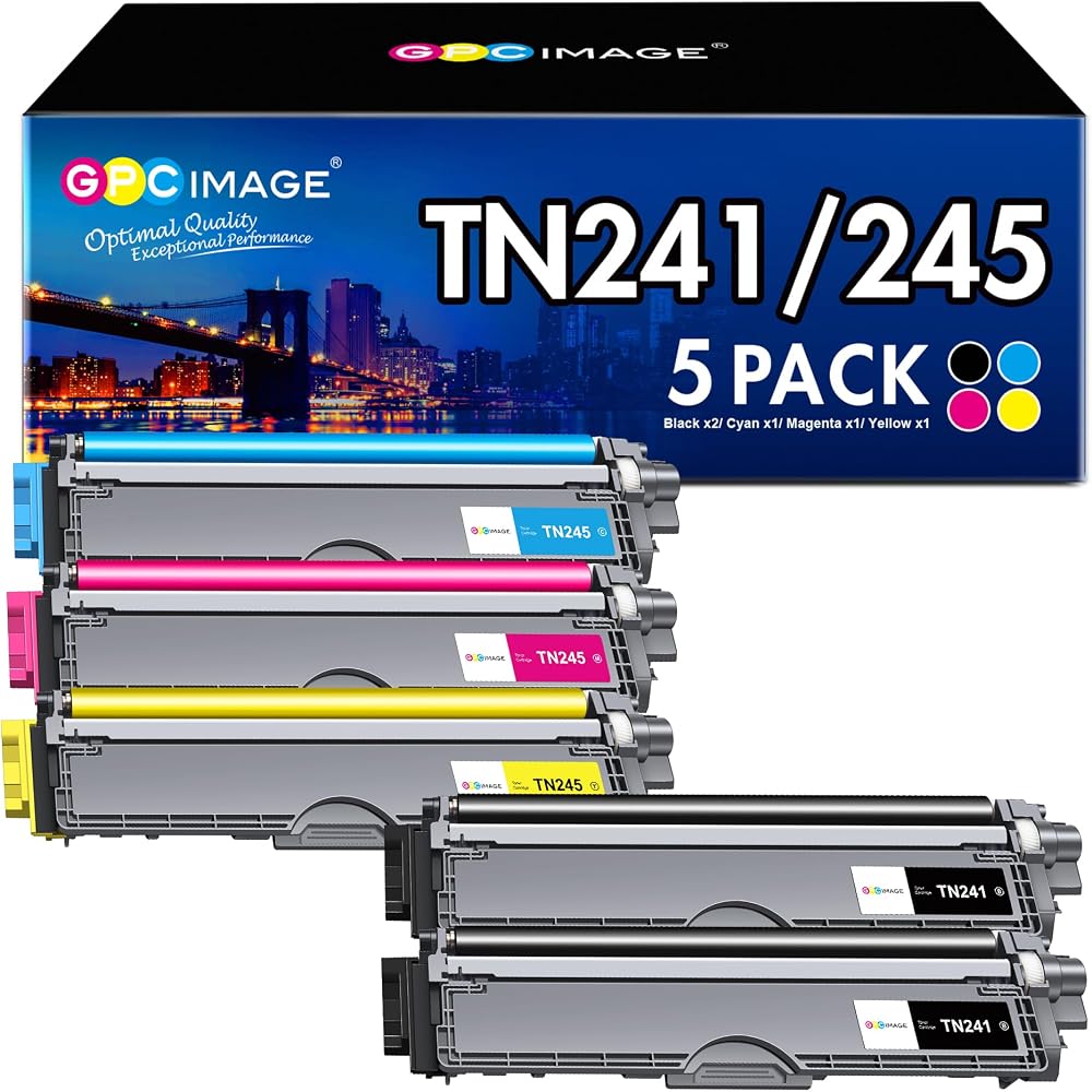 GPC Image 5-Pack TN241/245 Toner Cartridges for Brother HL HL DCP MFC
