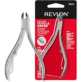 Revlon Half Jaw Cuticle Nipper, Silver, 1 Count | Half jaw cuticle nipper for precise trims and hangnail clipping with non-slip grip. Made of stainless steel.