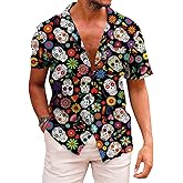KYKU Funky Hawaiian Shirt for Men Palm Beach Shirts Tropical Vacation Clothes