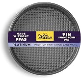 Wilton Platinum Non-Stick Springform Pan, Made Without PFAS, 9 in | DURALAST Silicone Infused Double Coating, 5X More Durable