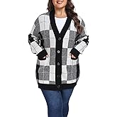 Shiaili Warm Plus Size Sweater Coats Soft Stretched Cardigan for Women