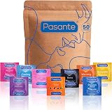 Pasante Condoms Variety Pack 50 – Mixed Flavoured, Ribbed, Thin, Extra view 2