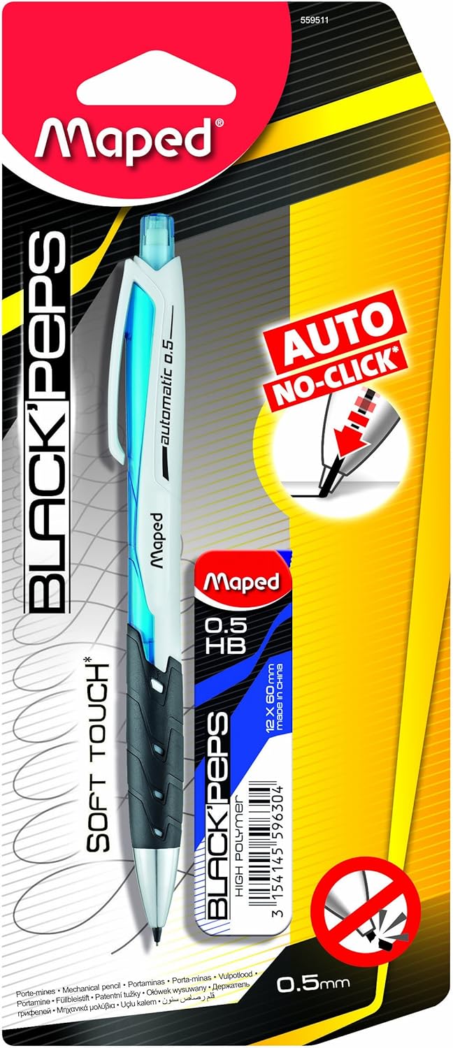 Maped 0.5mm Auto Mechanical Pencil with Lead Case on Blister Card (Pack