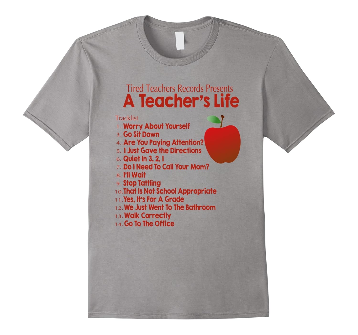 Tired teachers records presents a teacher Life funny T Shirt-ANZ