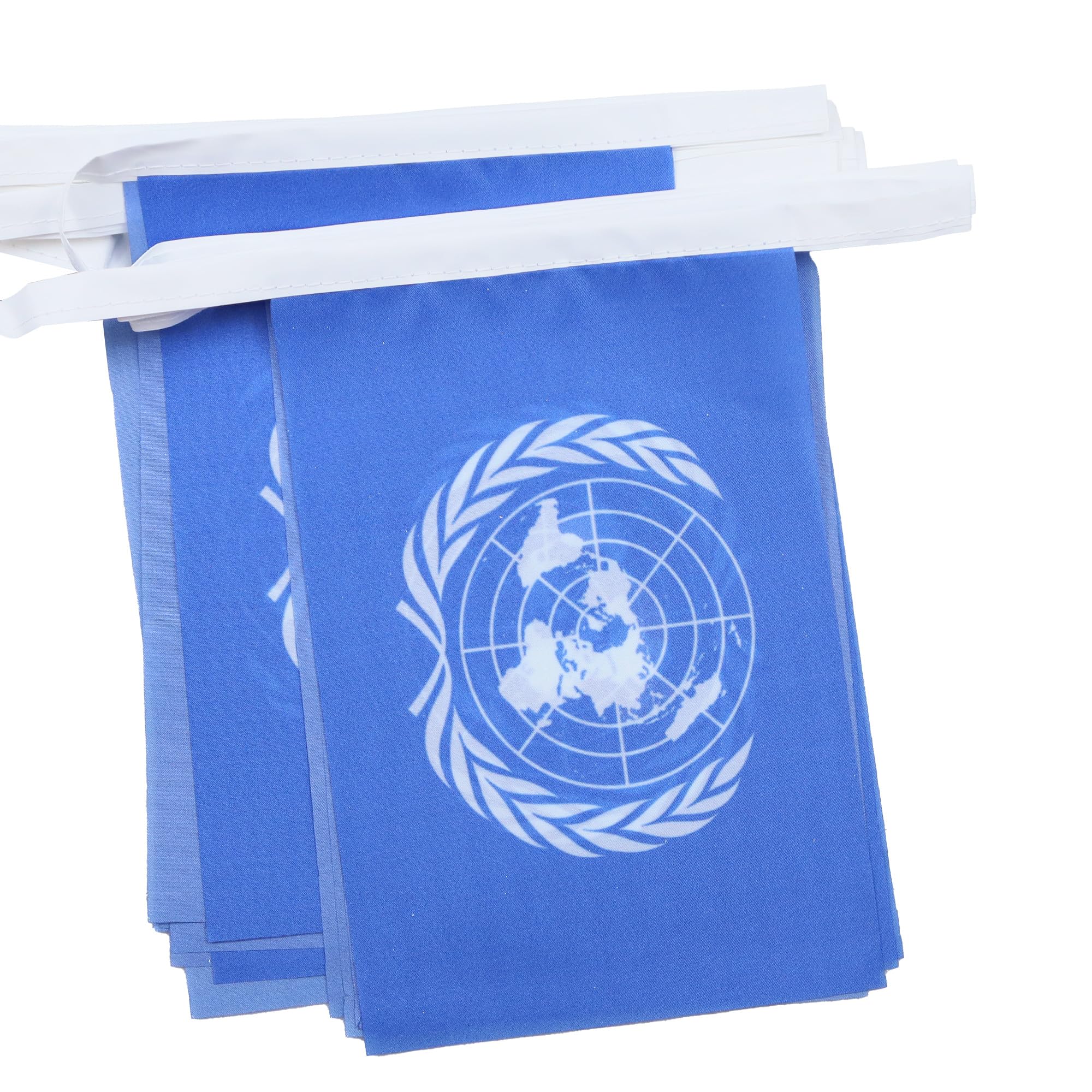 AZ FLAG United Nations Bunting Flag, 20 Ft Garland 20 Small UNO Flags 8'' x 6'', 100% Polyester String Pennant, 6 meters — image 1