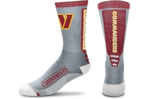 FOR BARE FEET FBF - NFL Adult Team Logo Cool Grey Jump Key Crew Dress Socks Footwear For Men And Women Game Day Apparel - Size Large 10-13