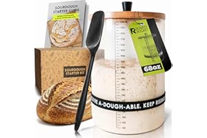 Sourdough Starter Kit with 2L Sourdough Pot and Breathable Gluten Free Sourdough Lid - Ideal for Beginner Bakers with Easy In