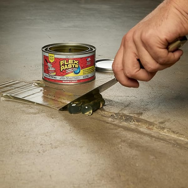 FLEX PASTE, WATERPROOF PAINTABLE PUTTY, SPACKLE SEALANT, FILL GAPS CRACKS HOLES – BLOCK OUT WATER AND AIR – UV RESISTANT – WALLS, DRYWALL, EPDM, CONCRETE, ROOF, RV REPAIRS, CLEAR, HALF-QUART