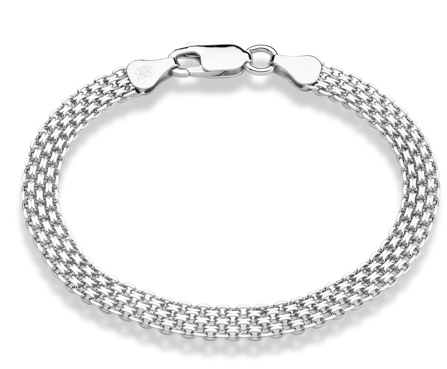 7.5 Inch Made in Italy MiaBella 925 Sterling Silver Italian 6mm Solid