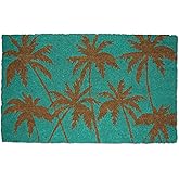 DII Floral Design Collection Natural Coir Doormat, 17x29, Palm Beach