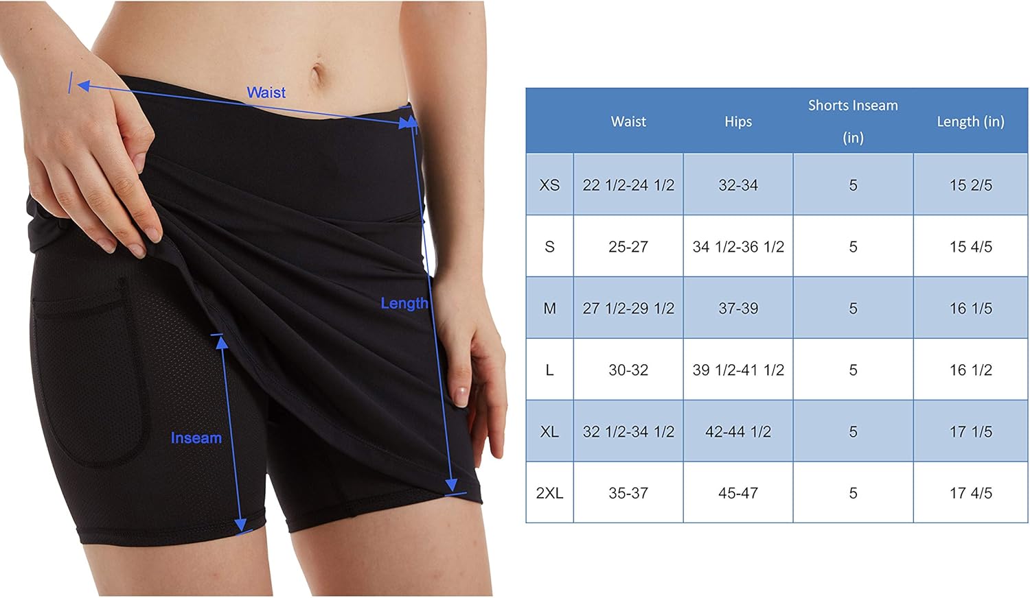 Women's Active Athletic Skirt Sports Golf Tennis Running Pockets Skort: Clothing