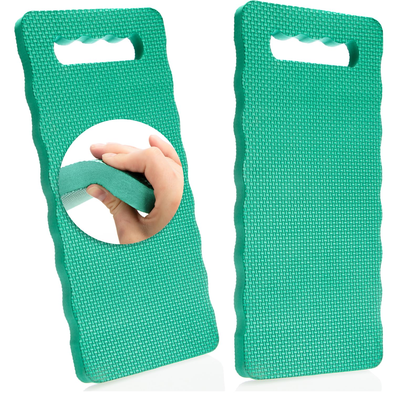com-four® 2x knee cushions for the garden - knee mat for gardening - knee pads for crafts and leisure - knee protection mat water-resistant, heat-insulating (green - 2 pieces)