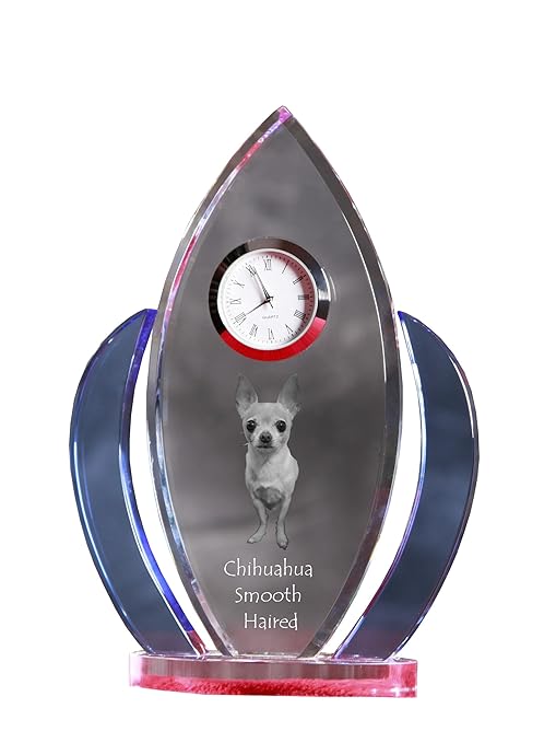 Buy Art Dog Ltd Chihuahua Long Haired Crystal Clock Shape Of