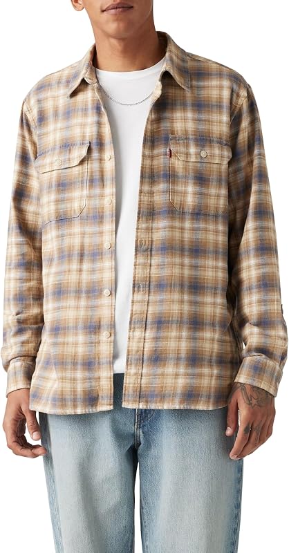 Levi's Jackson Worker T-Shirt Homme, Andie Plaid Harvest, XS