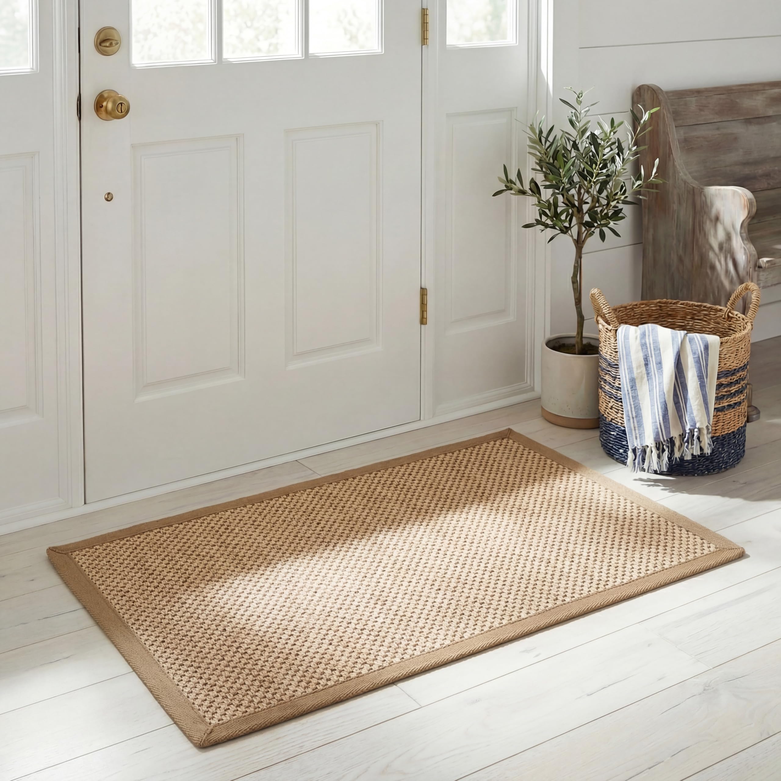 SAFAVIEH Natural Fibre Collection Rug for Living Room, Dining Room, Bedroom, Short Pile, Natural, 61 x 91 cm