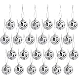 24 Pcs Silver Disco Mirror Ball for Party Decoration, Christmas Tree Wedding Birthday Party Ornaments