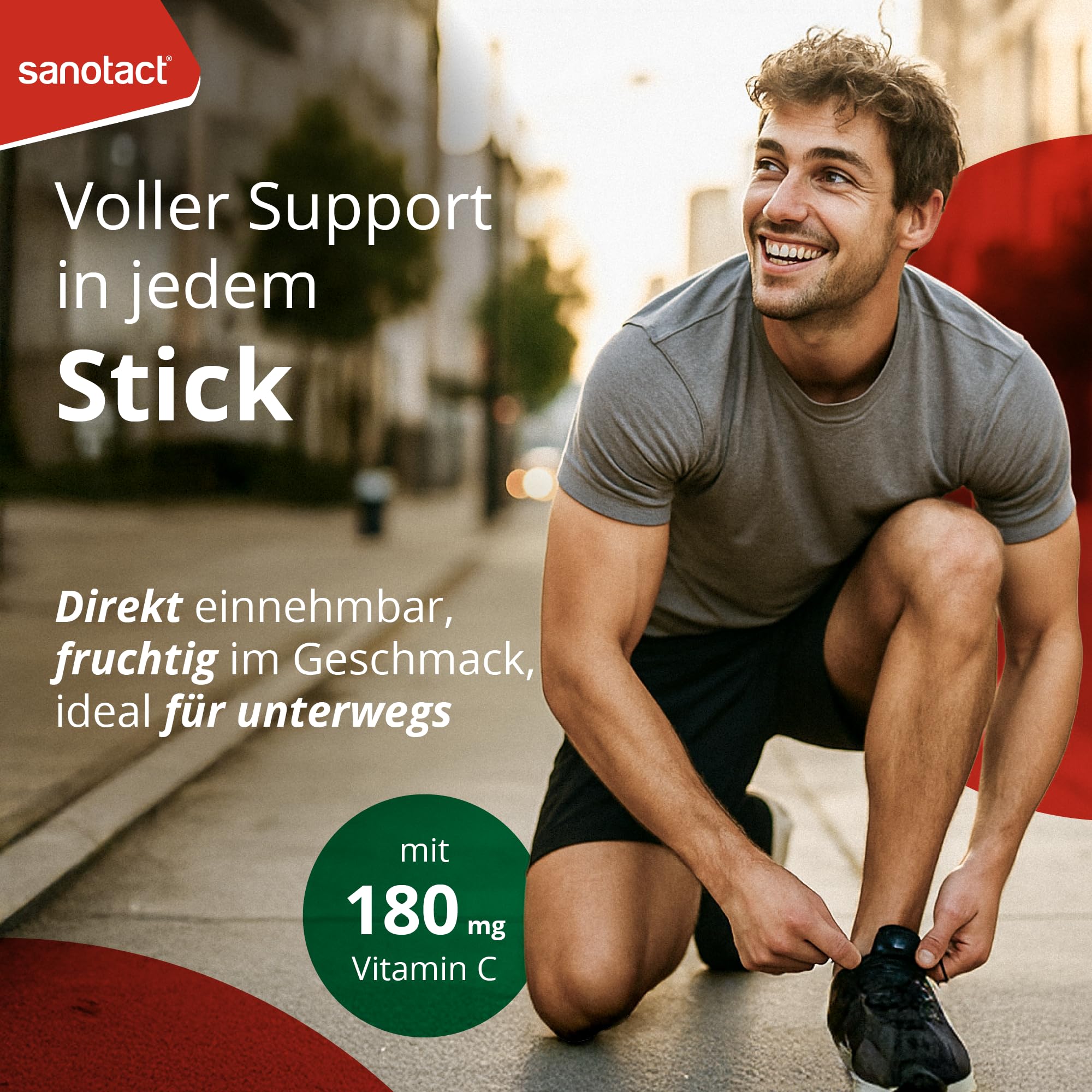 sanotact® Direkt-Boost Acerola + Ingwer | 20 Sticks | 180 mg natürliches Vitamin C aus Acerola | mit Ingwer-Extrakt | Immun­system & Zellschutz¹ | vegan, zuckerfrei, glutenfrei, laktosefrei 7