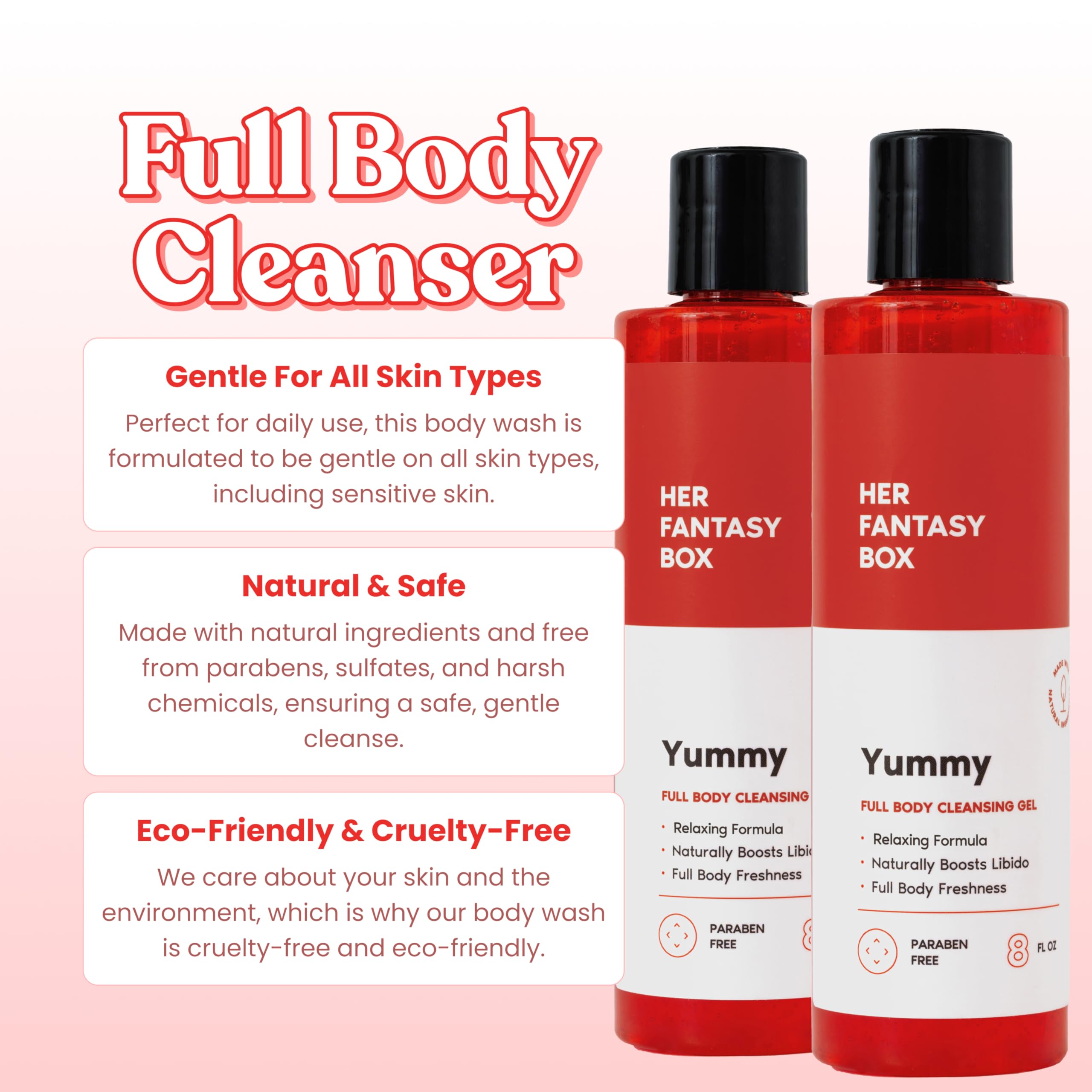 Her Fantasy Box Yummy | Body Wash - Indulgent, Luxurious Body Wash for Deep Cleansing, Moisturizing, and Nourishing Skin - Refreshing Scent for All Skin Types