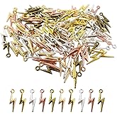 Honbay 120PCS Alloy Lightning Bolt Charms Pendant Mini Flash Thunder Dangle Charms for Earring Necklace Bracelet Keychain Jewelry Craft Making (6 Color)